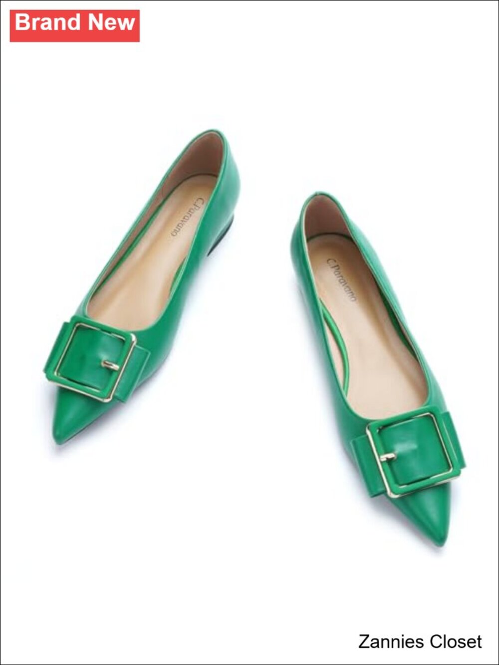 ✨ C.Paravano Women's Pointed Toe Ballet Flats Lambskin Leather Office Casual